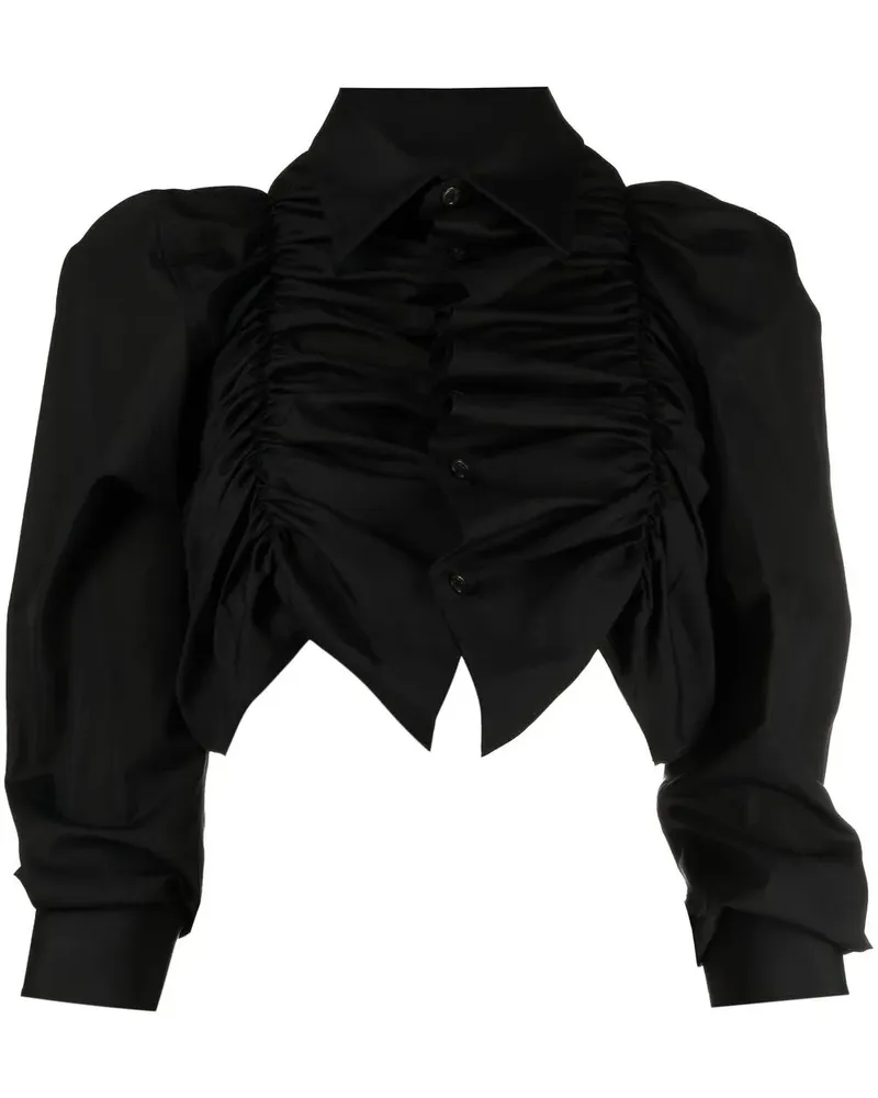 Comme des Garçons Gerafftes Hemd - Schwarz Schwarz