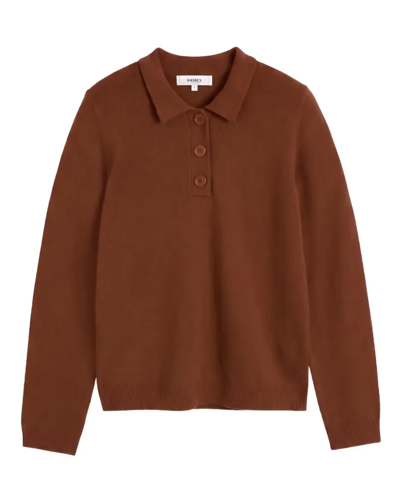 Chinti & Parker Pullover mit Poloshirtkragen - Braun Braun