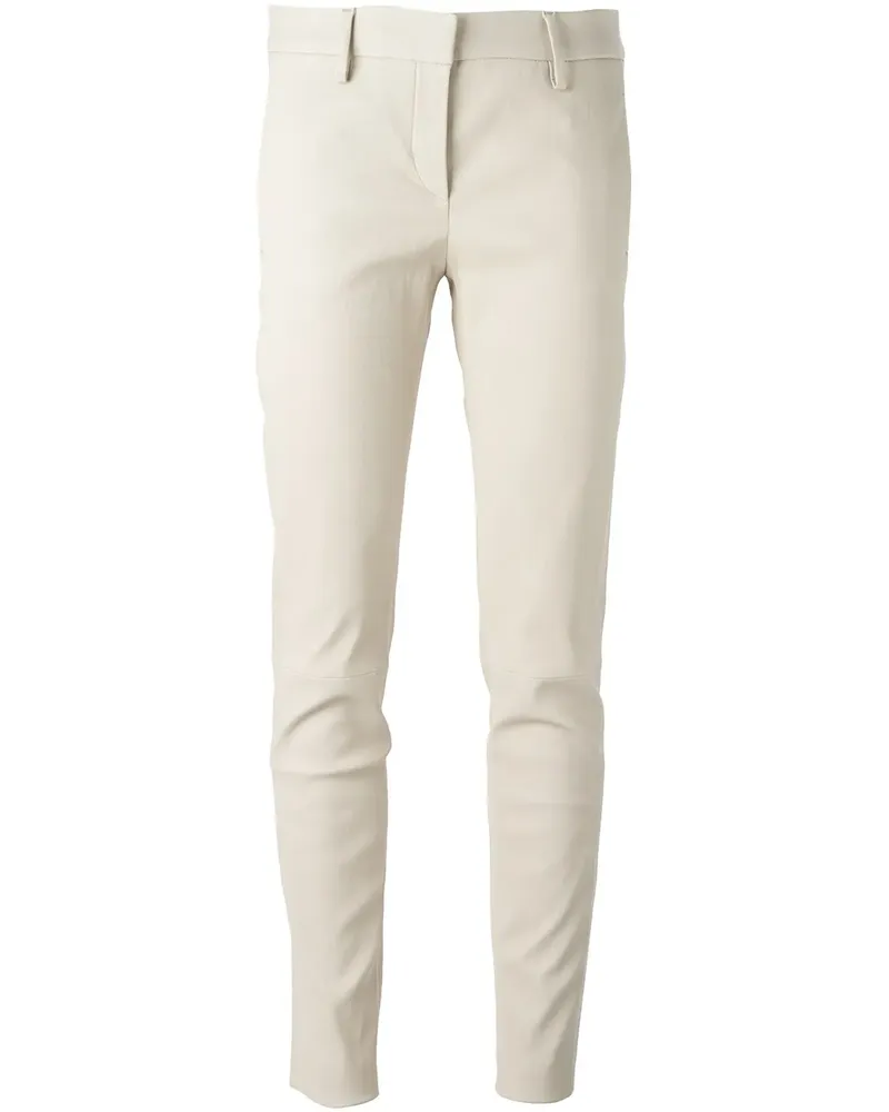Brunello Cucinelli Schmale Lederhose - Nude Nude