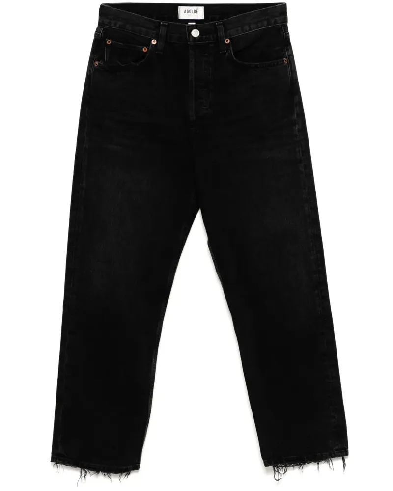 AGOLDE Cropped-Jeans im Distressed-Look - Schwarz Schwarz