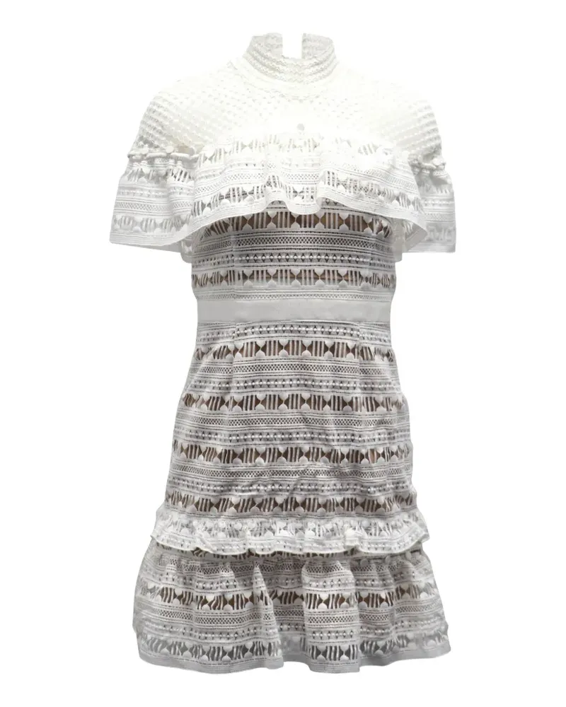 Self-Portrait Yoke lace mini dress - Weiß Weiß