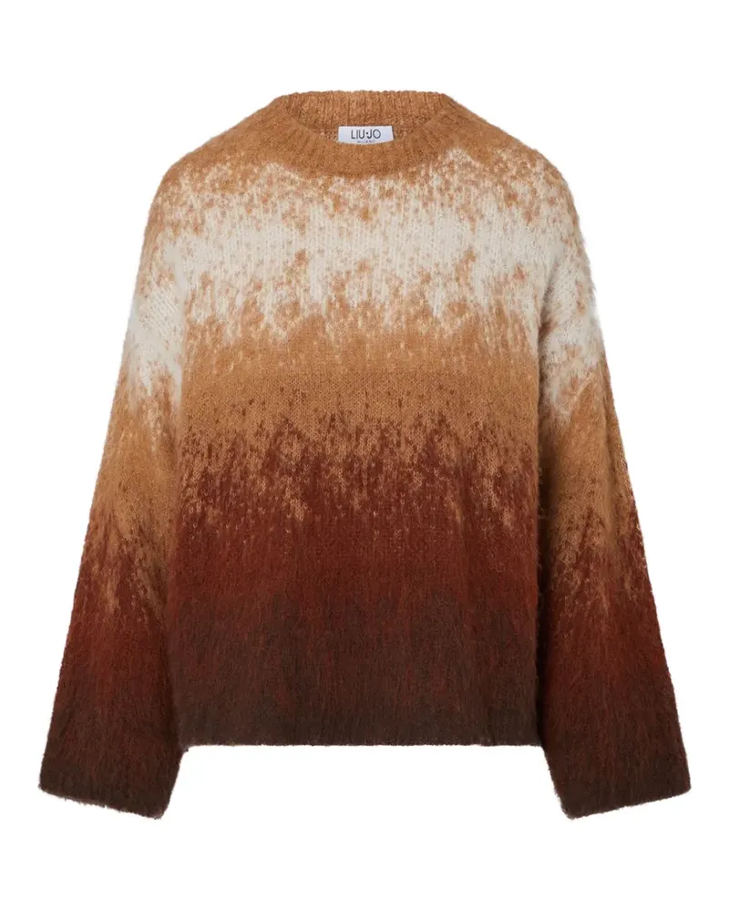 Liu Jo Pullover aus gebürstetem Jacquard-Strick - Braun Braun