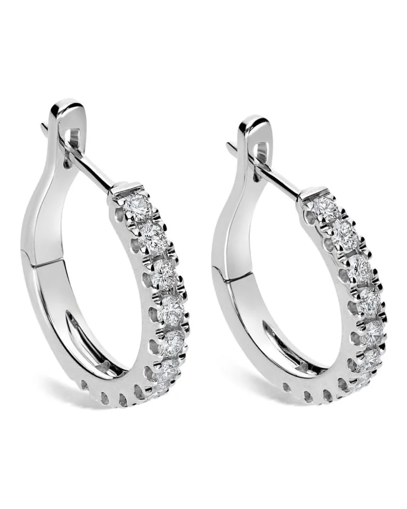 LEO PIZZO 18kt Weißgoldcreolen mit Diamanten - Silber Silber