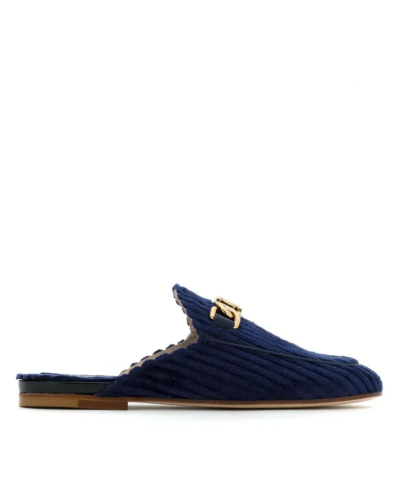 TOD'S Pantoletten mit Kettendetail - Blau Blau