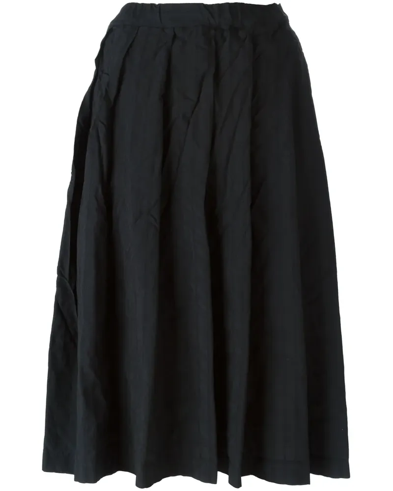 Comme des Garçons Rock mit Falten - Schwarz Schwarz