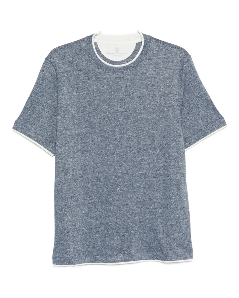 Brunello Cucinelli trimmed T-shirt - Blau Blau