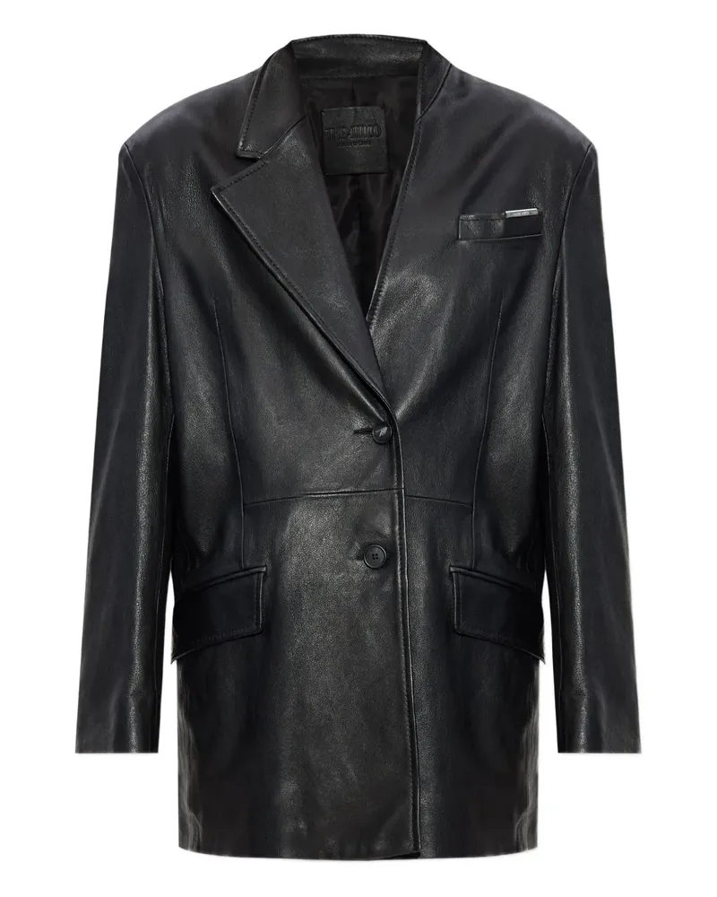 ATTICO Klassische Lederjacke - Schwarz Schwarz