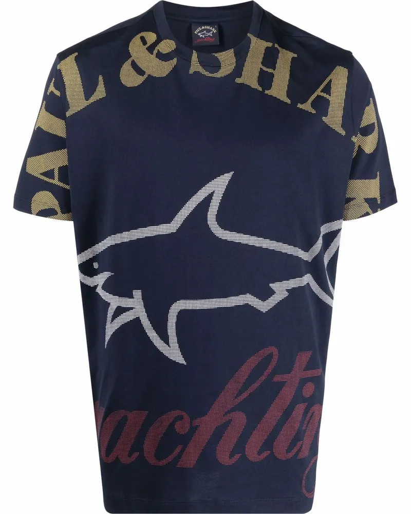 Paul & Shark T-Shirt mit Oversized-Logo - Blau Blau