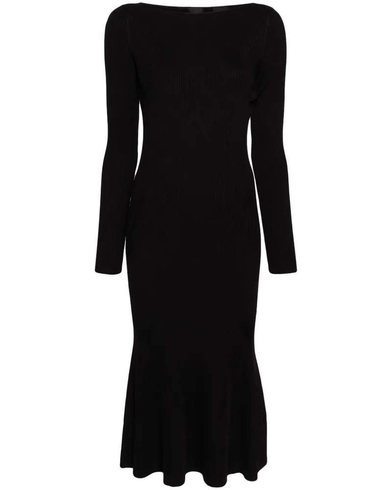 Pinko Geripptes Kleid - Schwarz Schwarz