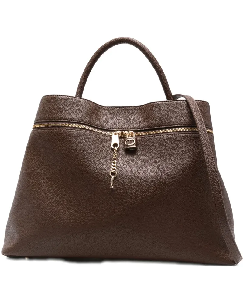 Twin-Set Handtasche mit Schlüsselanhänger - Braun Braun