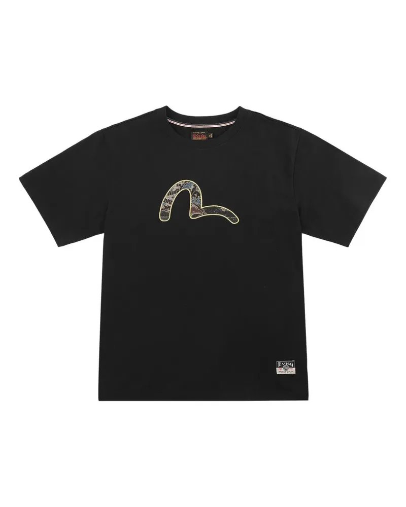 Evisu Brocade Seagull-print T-shirt - Schwarz Schwarz