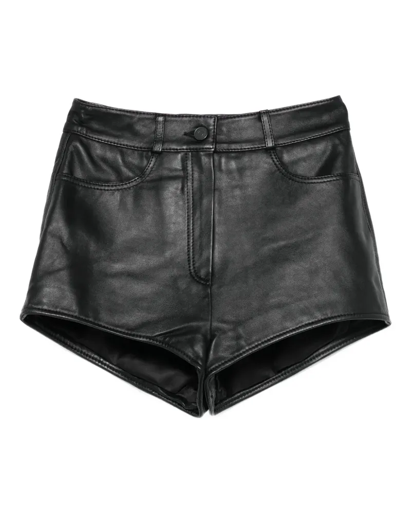 FRANKIE Shop Ledershorts mit Seitentasche - Schwarz Schwarz