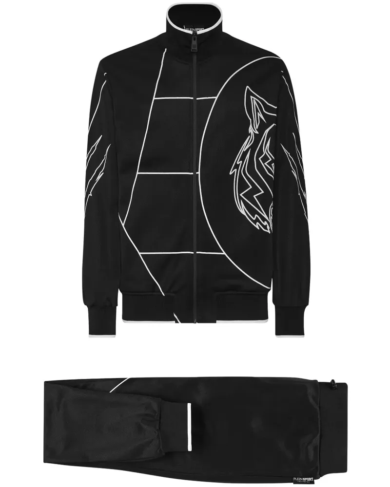 Philipp Plein Sportjacke mit grafischem Print - Schwarz Schwarz