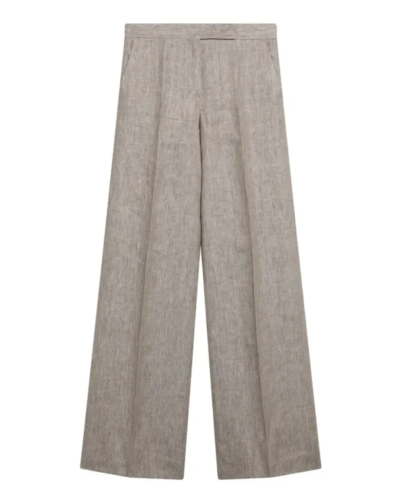 Max Mara herringbone linen twill trousers - Nude Nude