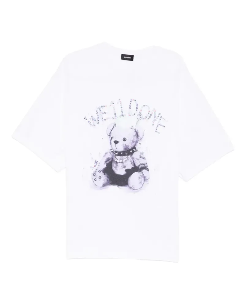 WE 11 DONE punky teddy-bear printed T-shirt - Weiß Weiß