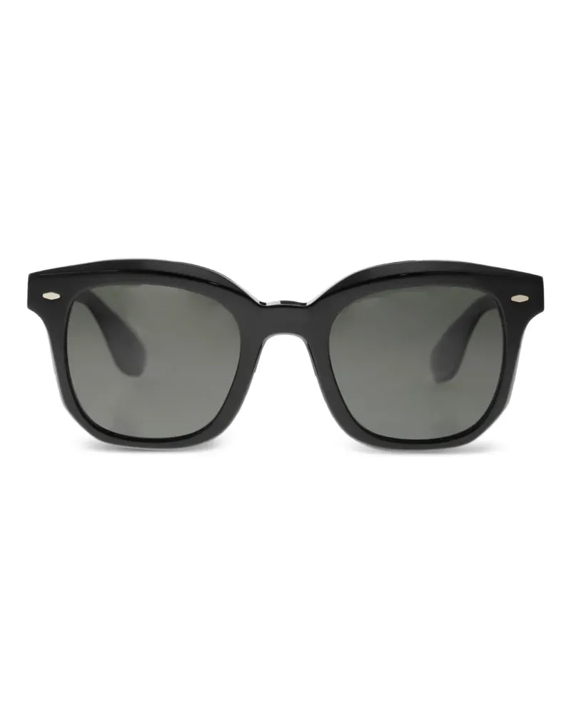 Brunello Cucinelli Nino Sonnenbrille mit eckiger Kappe - Schwarz Schwarz