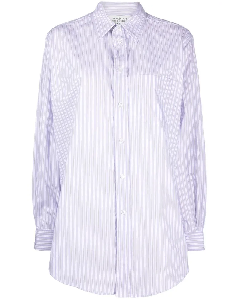 Maison Margiela pinstriped poplin shirt Blau