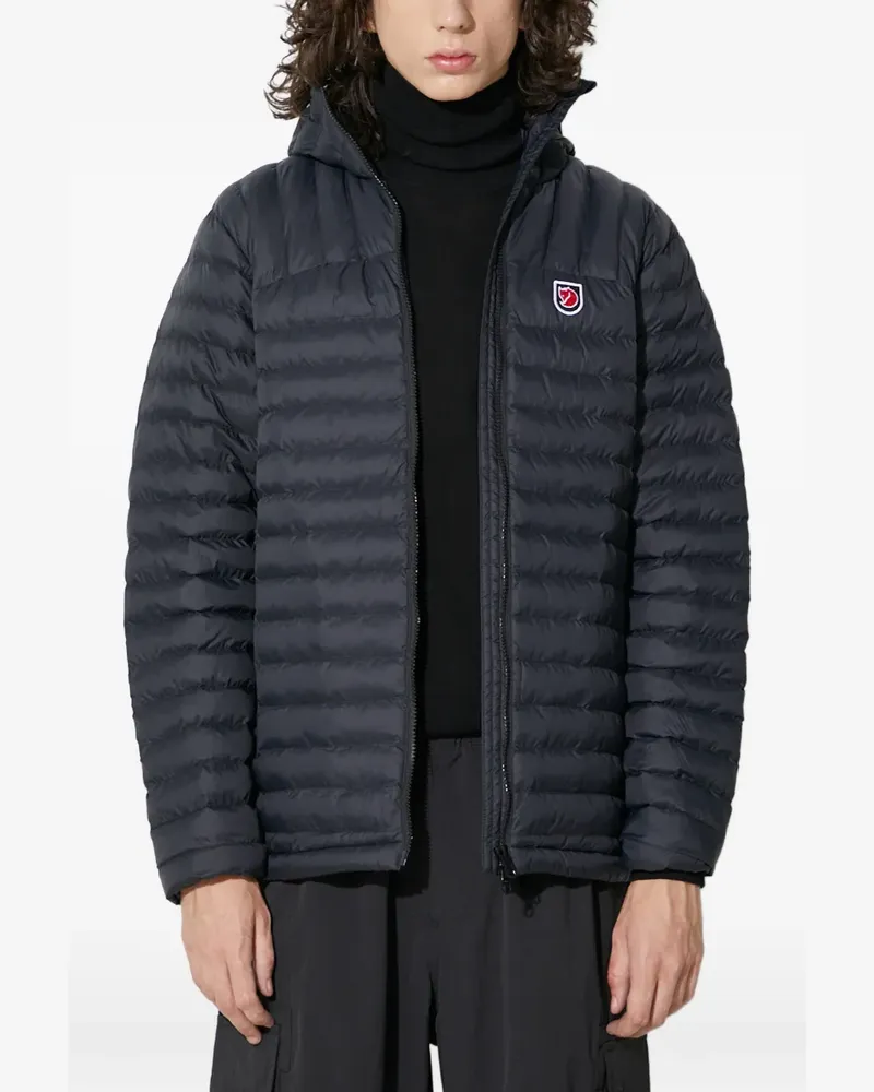 Fjäll Räven Expedition Lätt hooded logo-patch jacket - Schwarz Schwarz