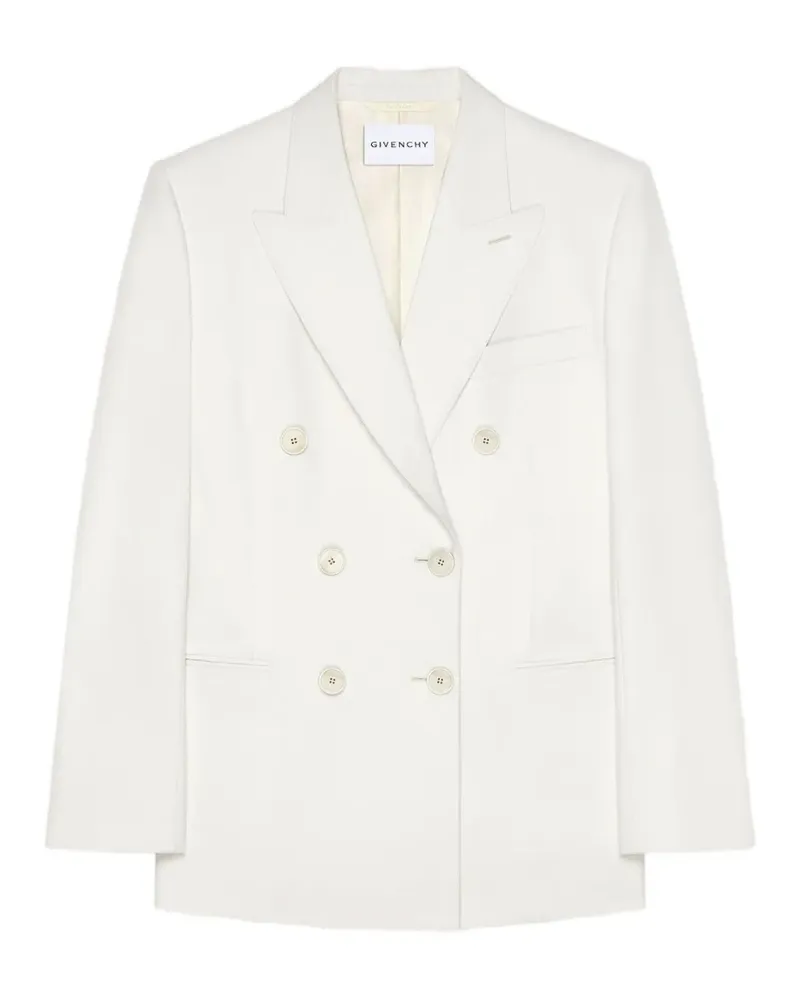 Givenchy Doppelreihige Jacke aus Wolle und Mohär - Weiß Weiß