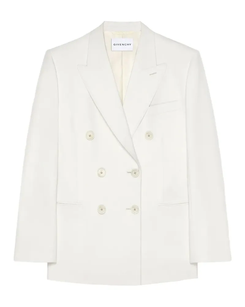 Givenchy Doppelreihige Jacke aus Wolle und Mohär - Weiß Weiß