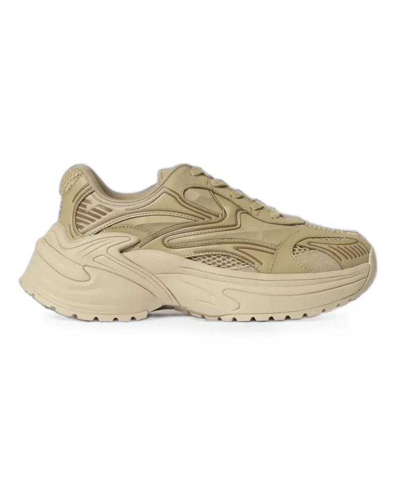 Emporio Armani mesh panelled sneakers - Nude Nude