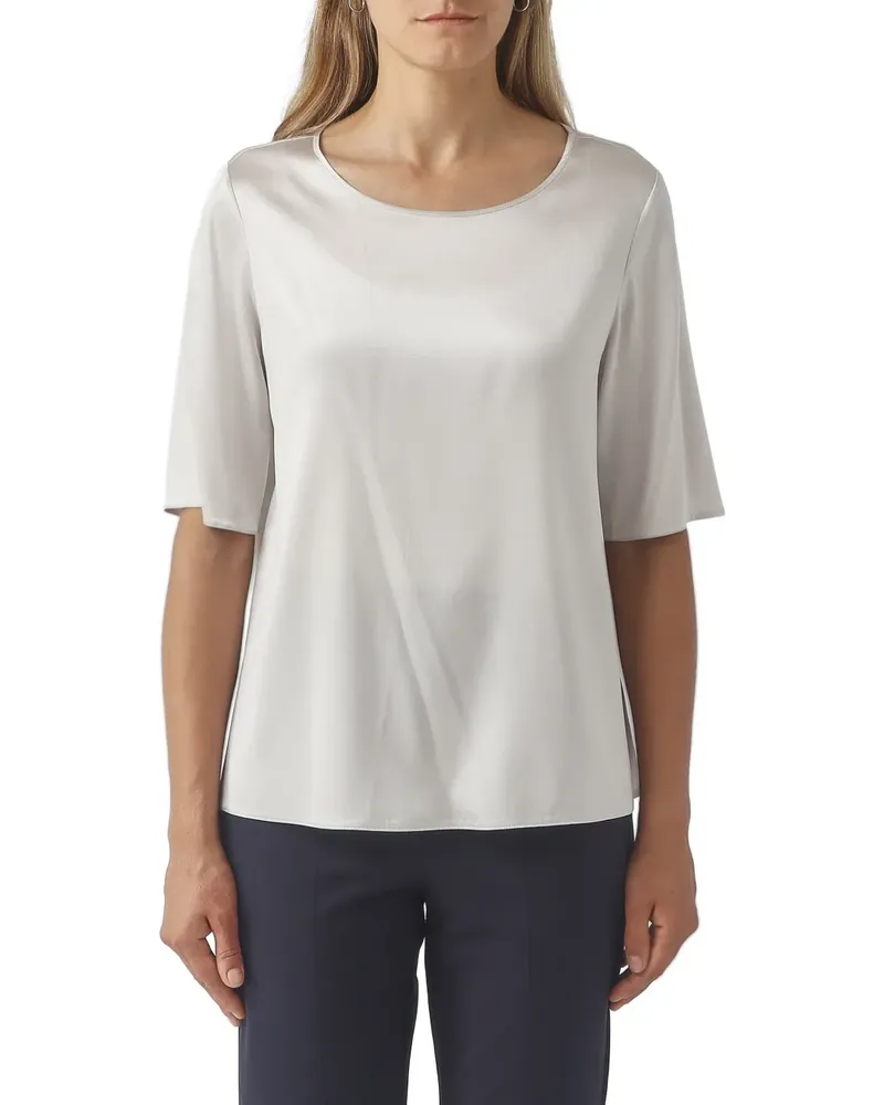 Max Mara Oberteil mit Satin-Finish - Weiß Weiß