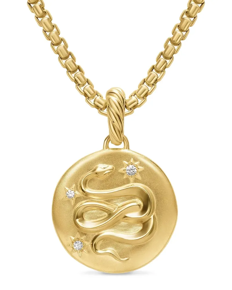 David Yurman 18kt Snake Gelbgoldamulett mit Diamanten (18,8mm Gold