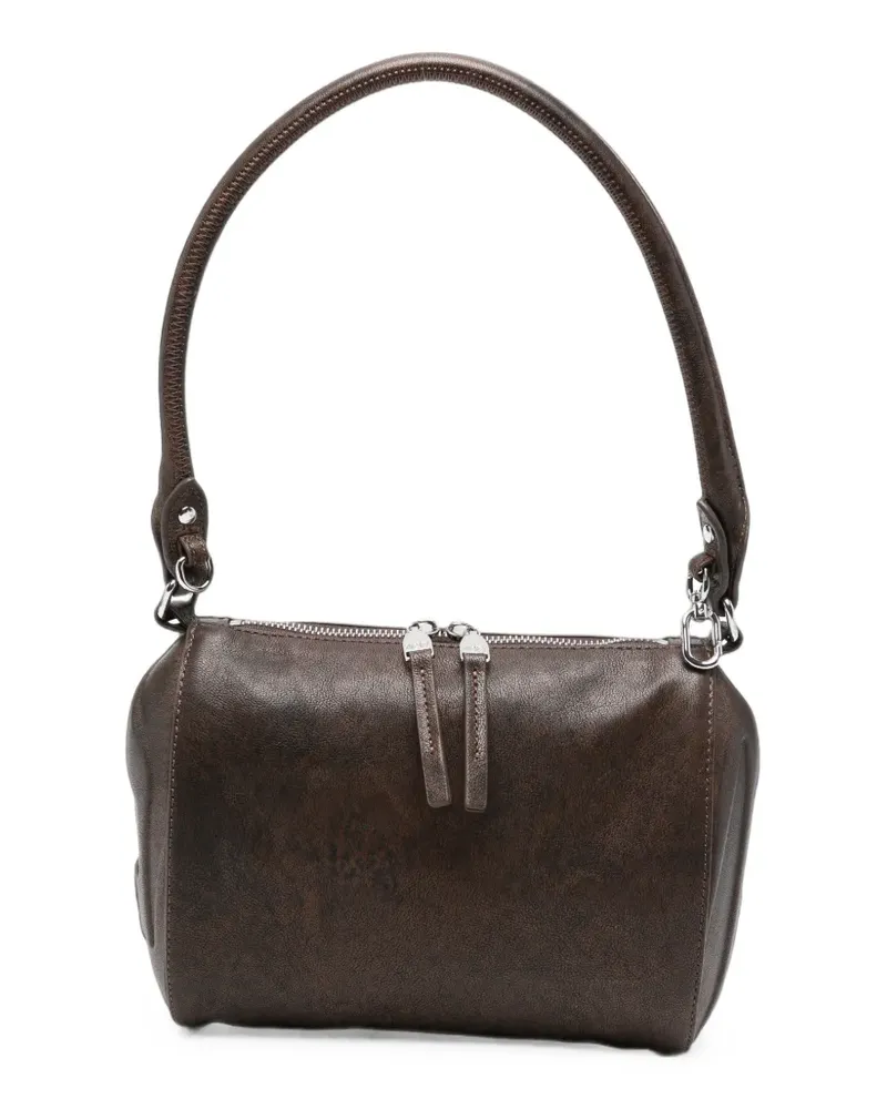 Diesel logo-embossed barrel shoulder bag - Braun Braun
