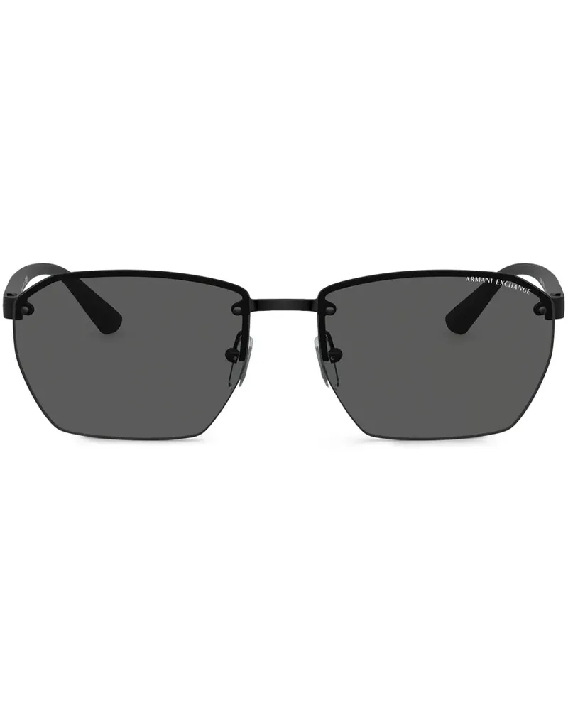 Armani Exchange Sonnenbrille mit eckigem Gestell - Schwarz Schwarz