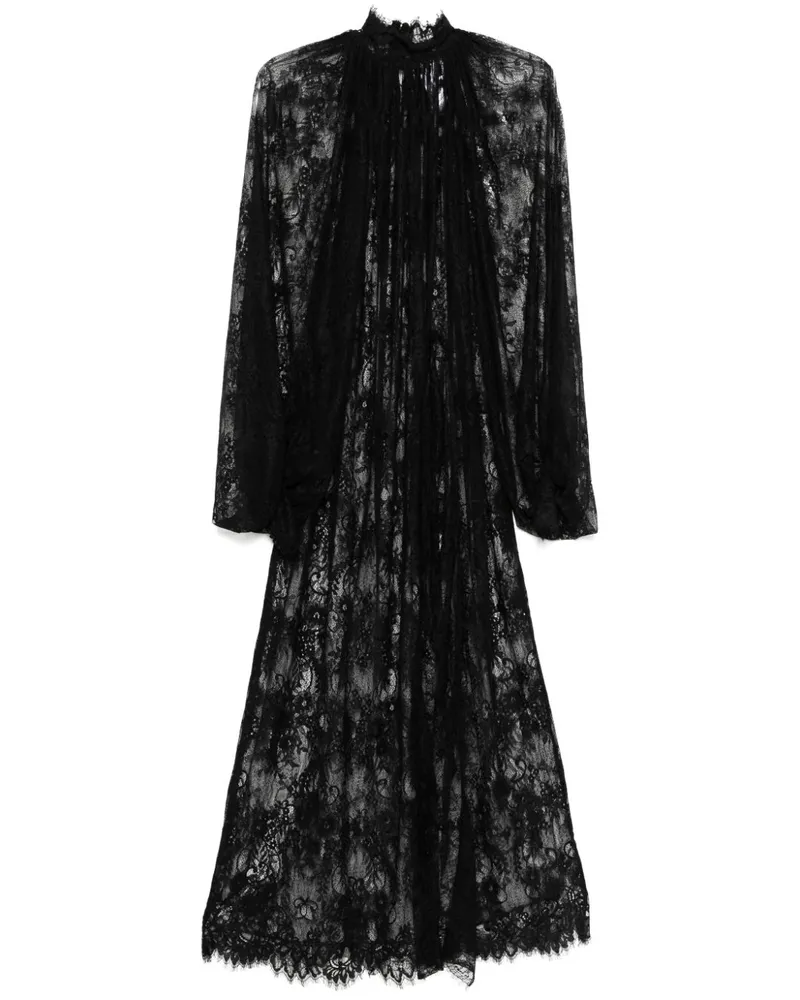 Ana Radu Tunika mit Blumenspitze - Schwarz Schwarz