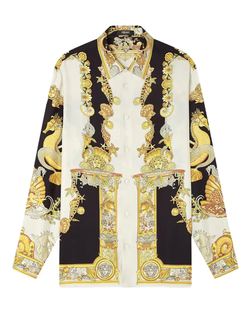 Versace Coral Theatre Seidenhemd - Gold Gold