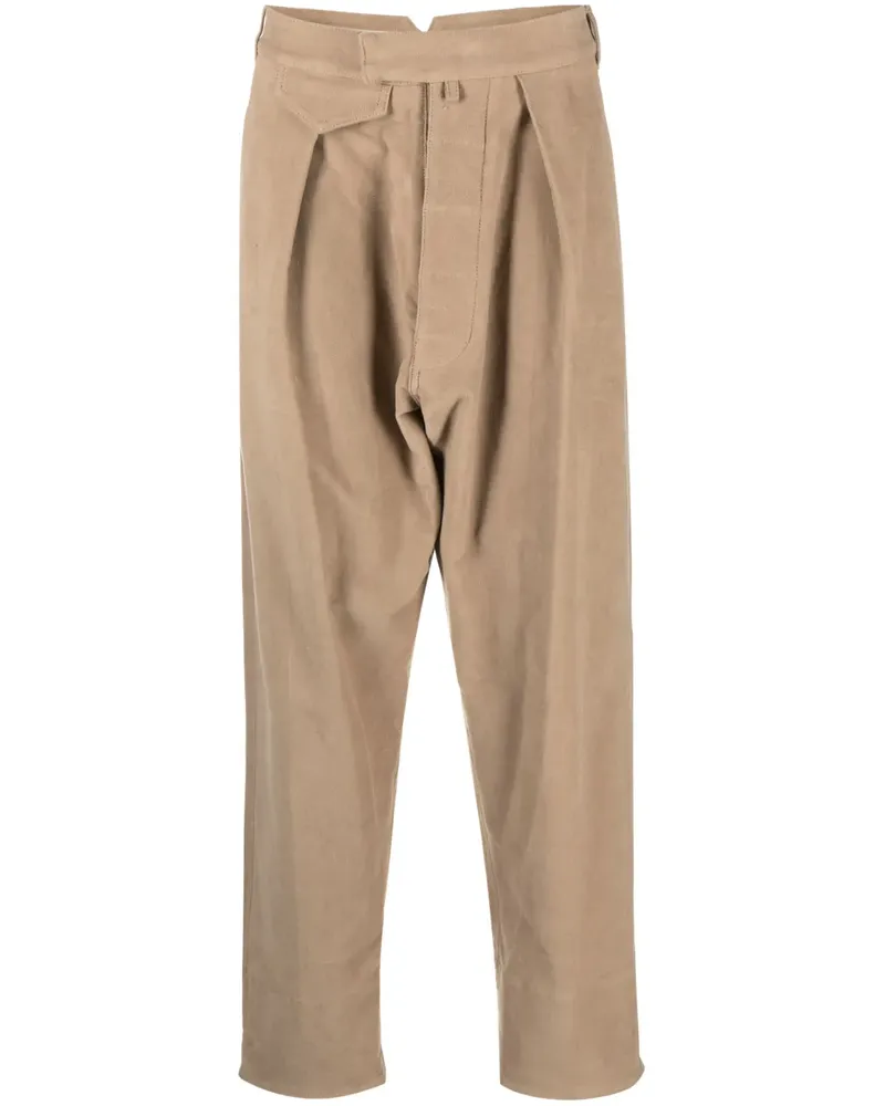 Moschino Gerade Hose mit Faltendetail - Nude Nude