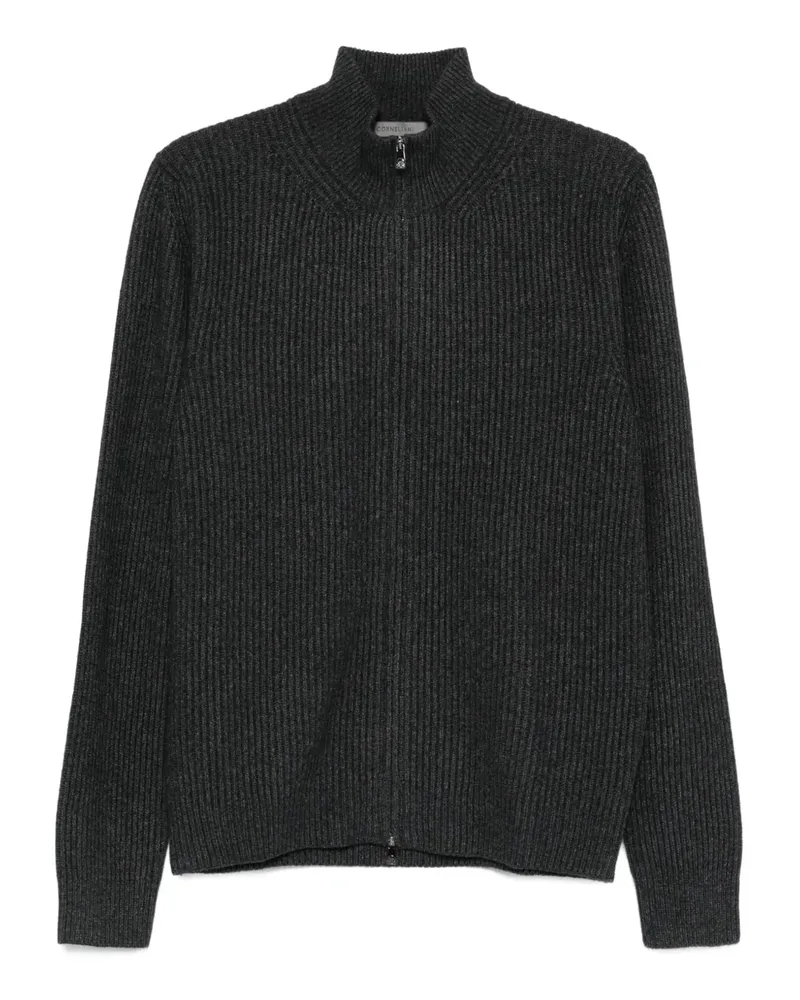 Corneliani Gerippter Cardigan mit Reißverschluss - Grau Grau