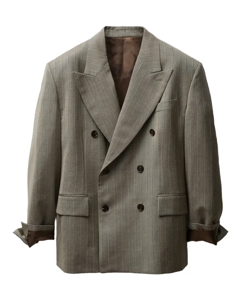 Versace Doppelreihiges Sakko mit Nadelstreifen - Grau Grau