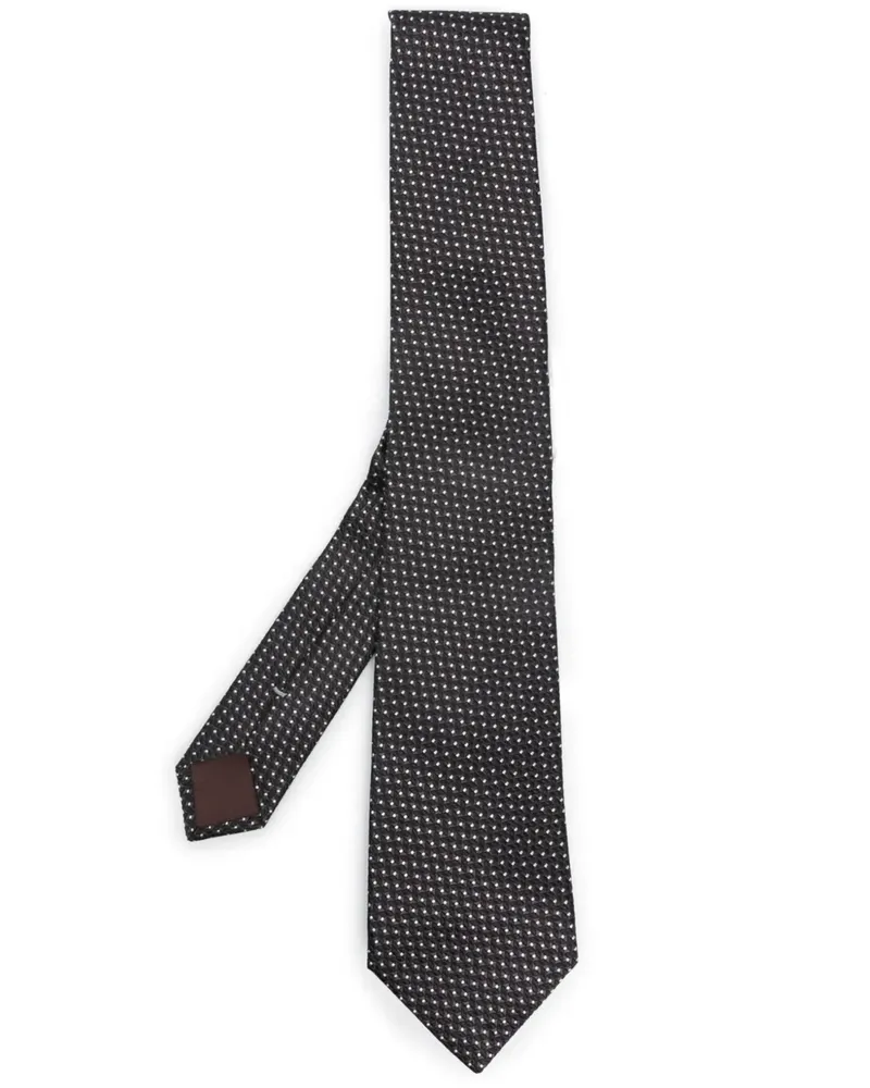 Canali Seidenkrawatte mit geometrischem Muster - Schwarz Schwarz