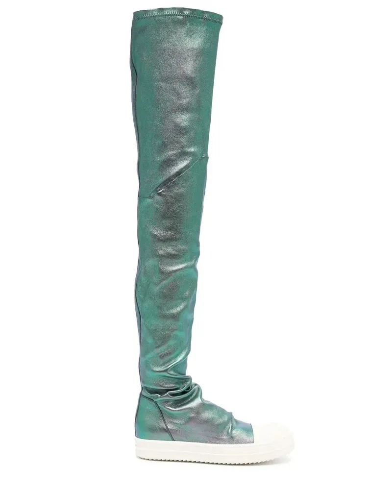 Rick Owens Metallische Sneaker-Boots - Grün Grün