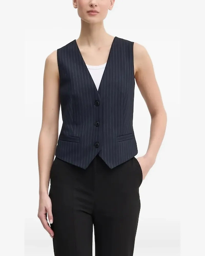HUGO BOSS pinstripe sleeveless waistcoat - Blau Blau