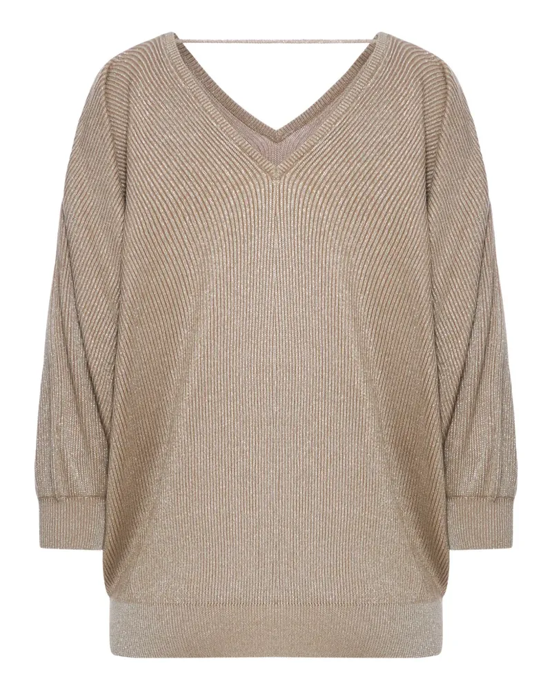 Brunello Cucinelli Pullover mit V-Ausschnitt - Nude Nude