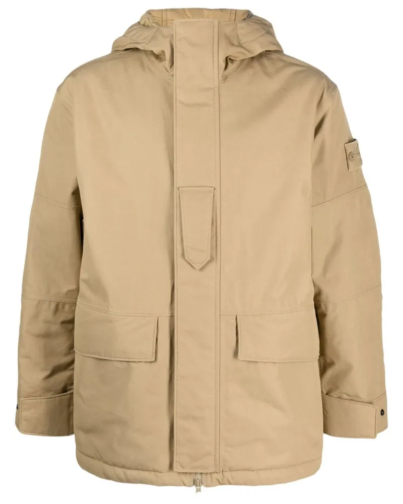Stone Island Stückgefärbte Kapuzenjacke - Nude Nude