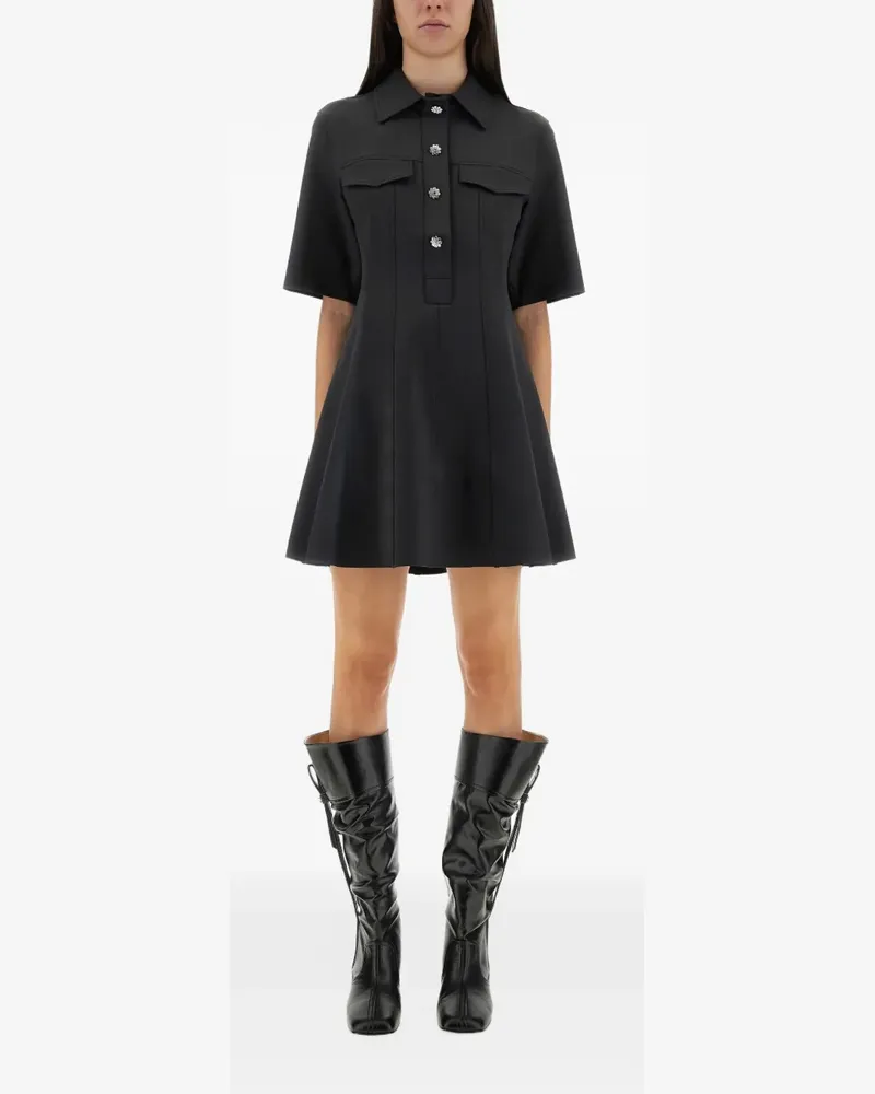 Ganni Verziertes Minikleid - Schwarz Schwarz