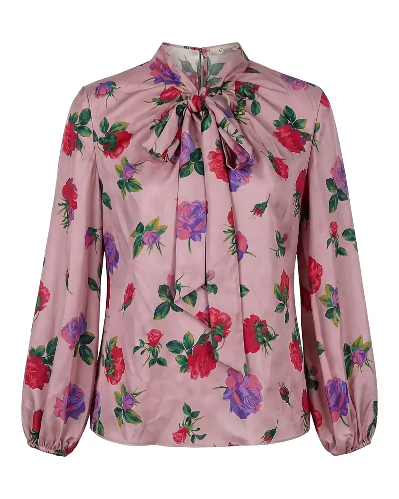 Valentino Garavani Schluppenbluse mit Blumenprint - Rosa Rosa