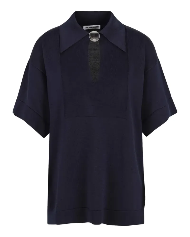 Jil Sander V-neck buttoned polo shirt - Blau Blau