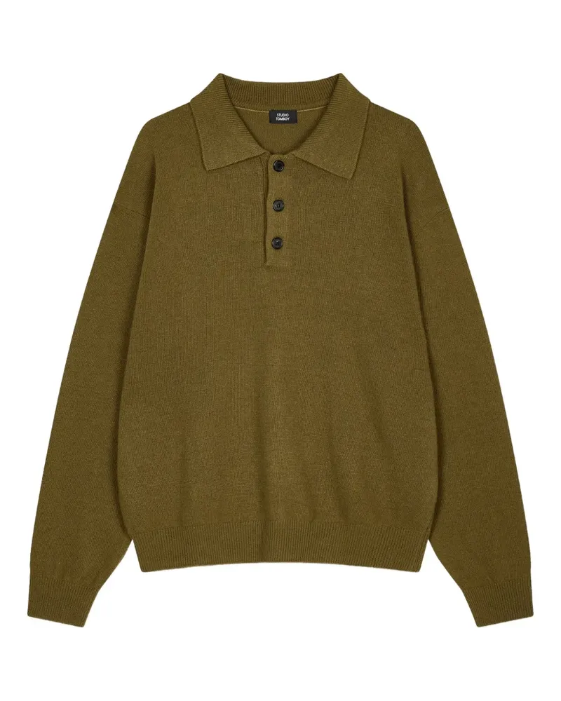 STUDIO TOMBOY Langärmeliges Poloshirt - Grün Grün