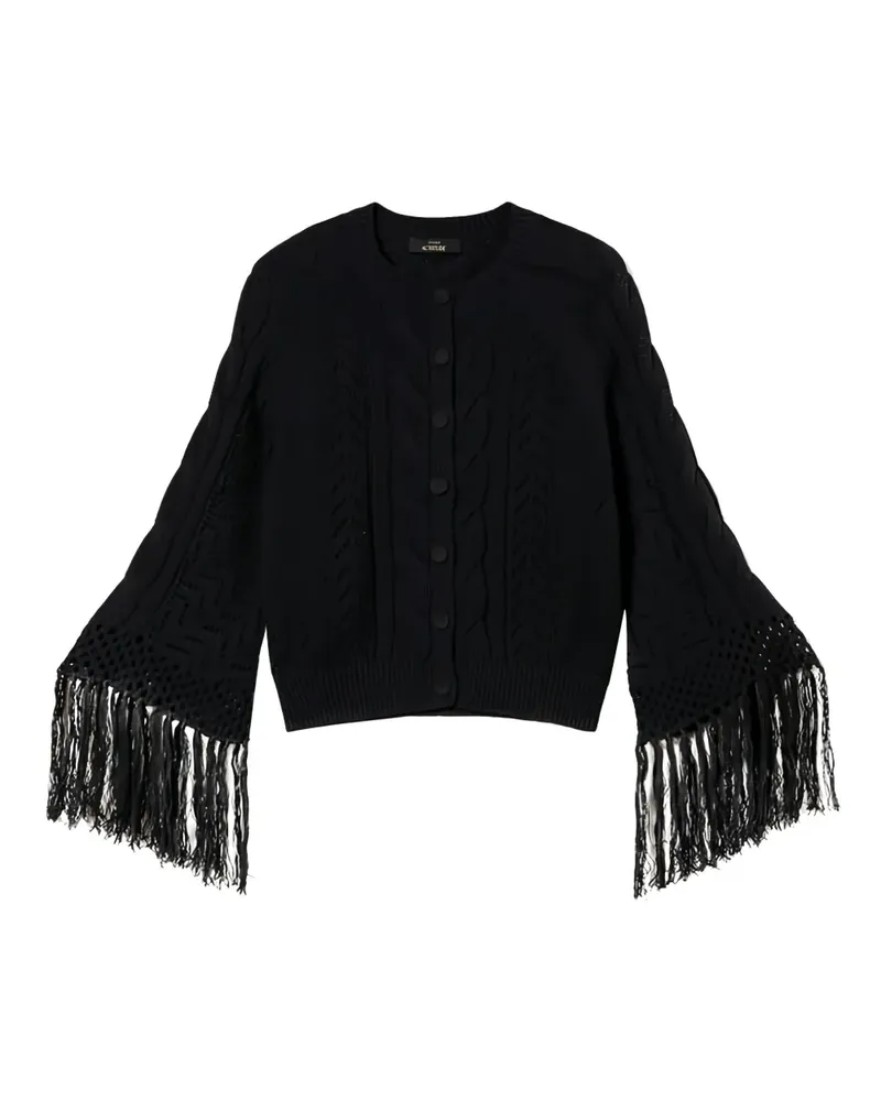 Twin-Set Cardigan mit Zopfmuster - Schwarz Schwarz