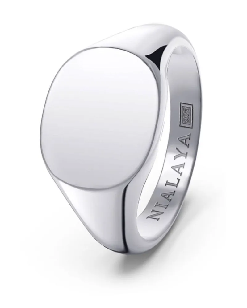 Nialaya Siegelring mit Logo-Gravur - Silber Silber