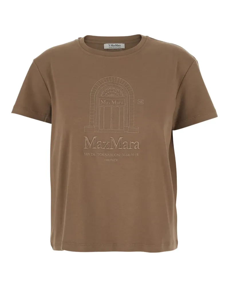 Max Mara T-Shirt mit Logo-Stickerei - Braun Braun