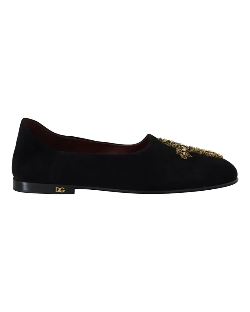 Dolce & Gabbana Loafer aus Wildleder - Schwarz Schwarz