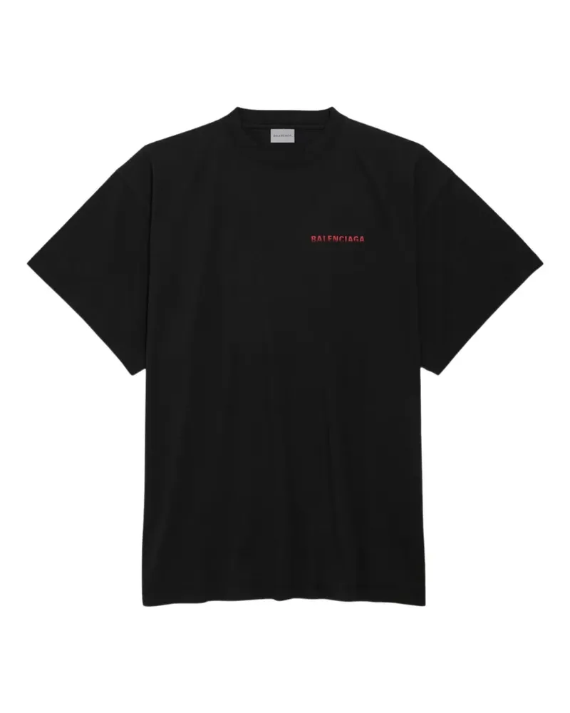 Balenciaga Oversized-T-Shirt mit Farbverlauf - Schwarz Schwarz