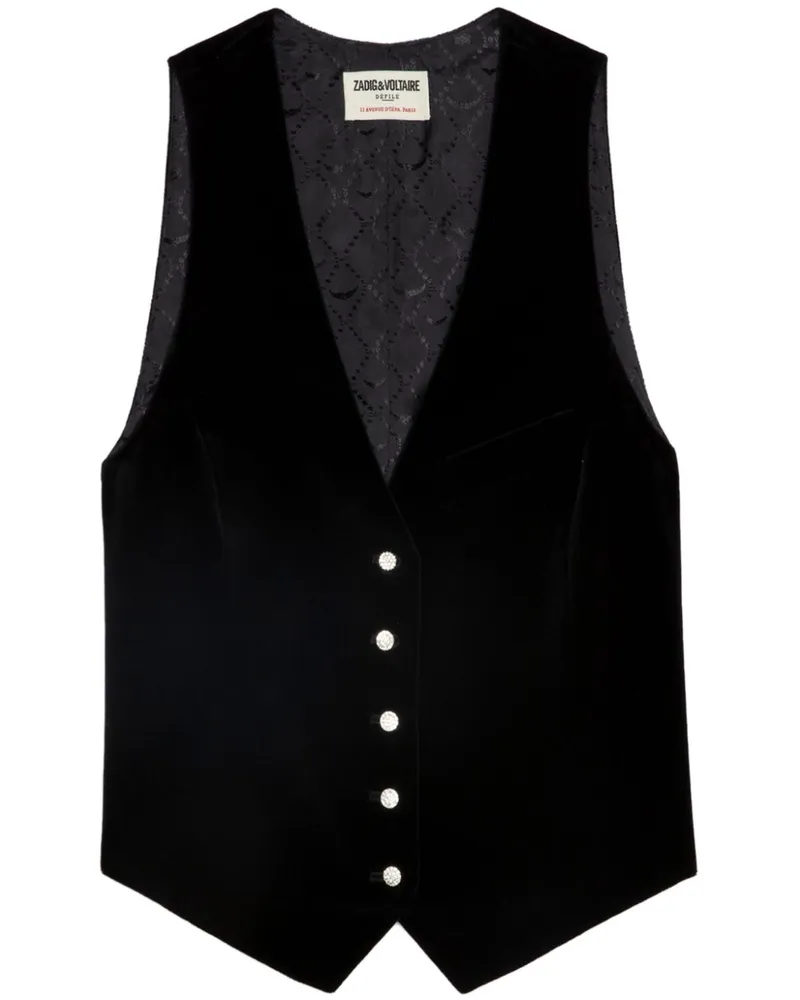 Zadig & Voltaire Emaux Weste aus Samt - Schwarz Schwarz
