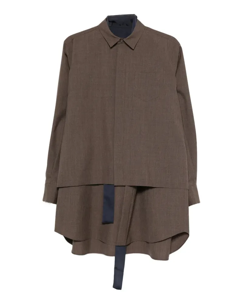 Sacai Minikleid im Layering-Look - Braun Braun